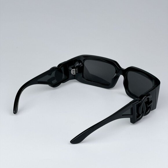 D&G DG6197 501/87 BRAND NEW Sunglasses Black Dark Grey Rectangle Unisex - Picture 7 of 12